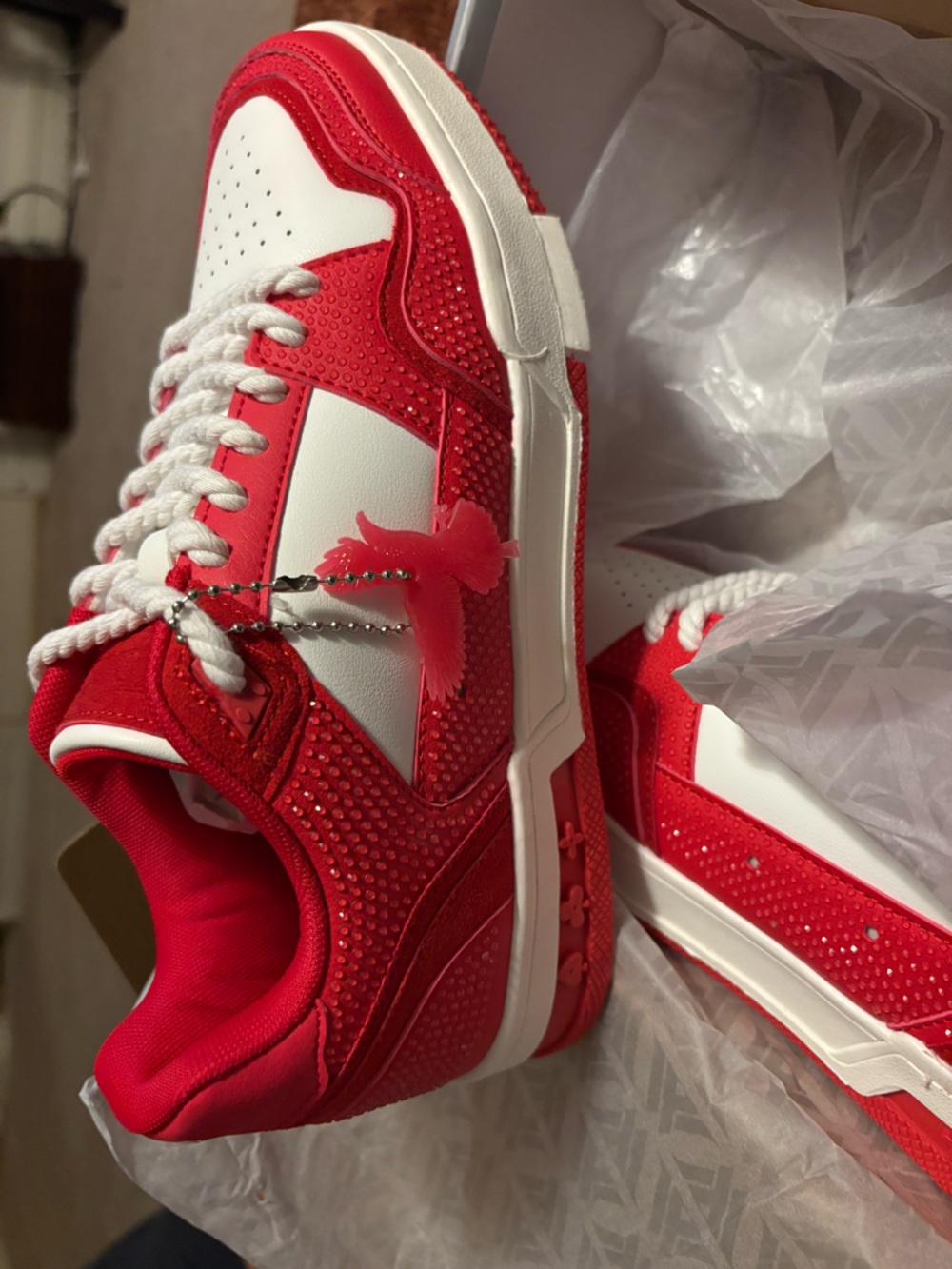 Watson Red and White Low-Top Sneakers 7 men’s- 8 women’s